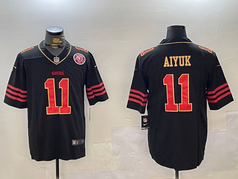 Men San Francisco 49ers 11 Aiyuk Black Gold 2024 Nike Limited NFL Jersey style 12303
